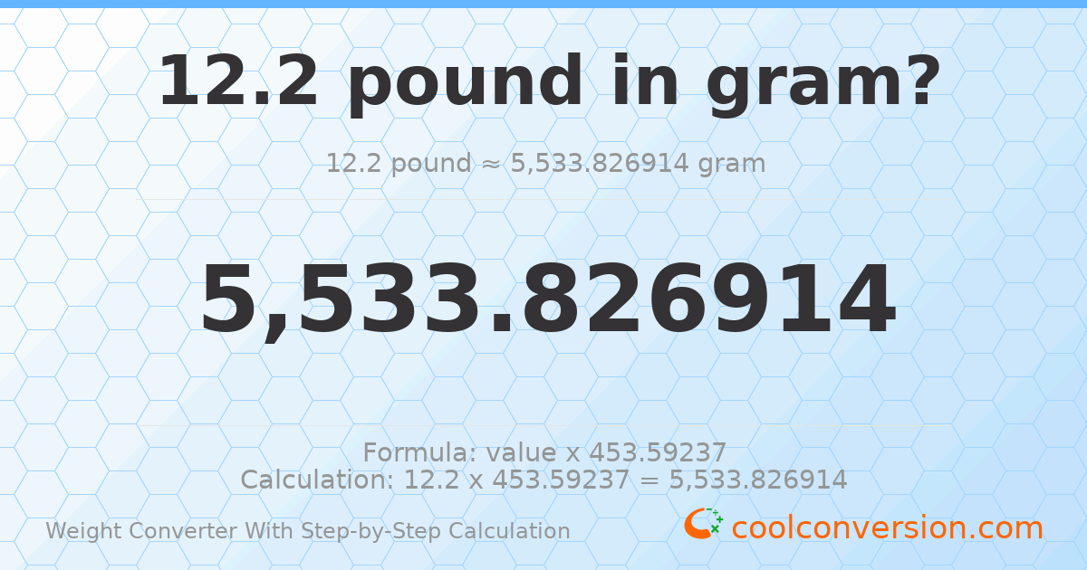 12.2 pounds = 5533.83 grams