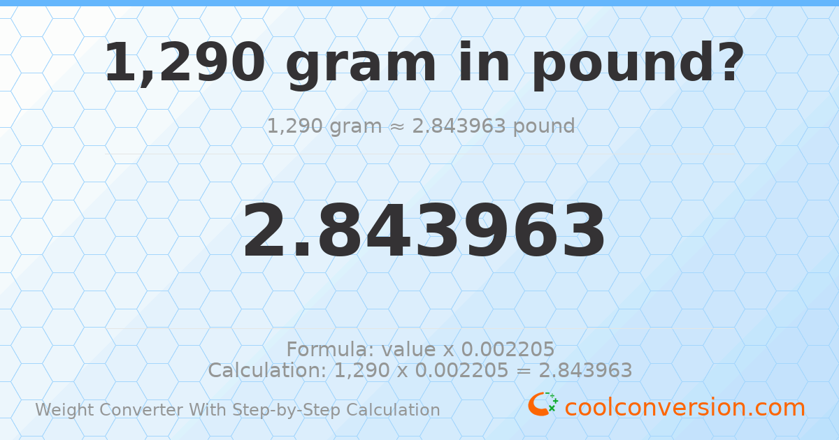 1290 grams = 2.84396 pounds