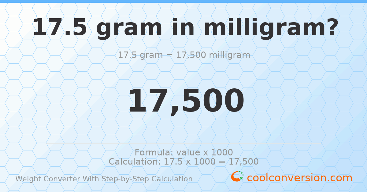 17.5 grams = 17500 milligrams