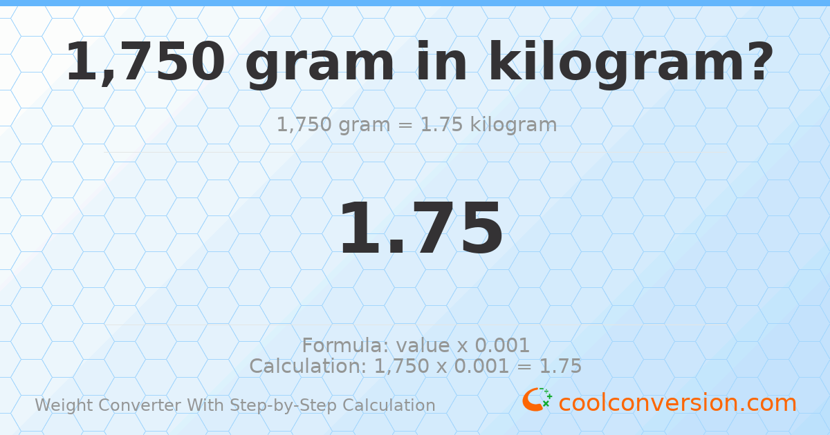 1750 grams = 1.75 kilograms