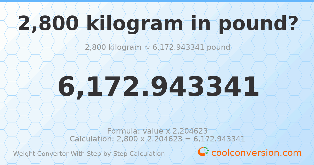 2800 Kg To Lbs