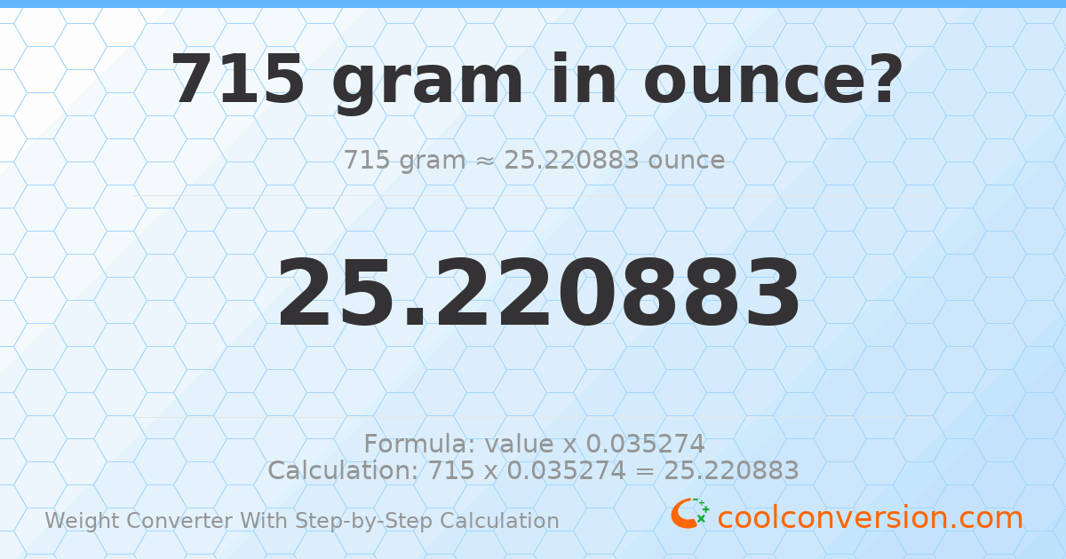 715 grams = 25.2209 ounces