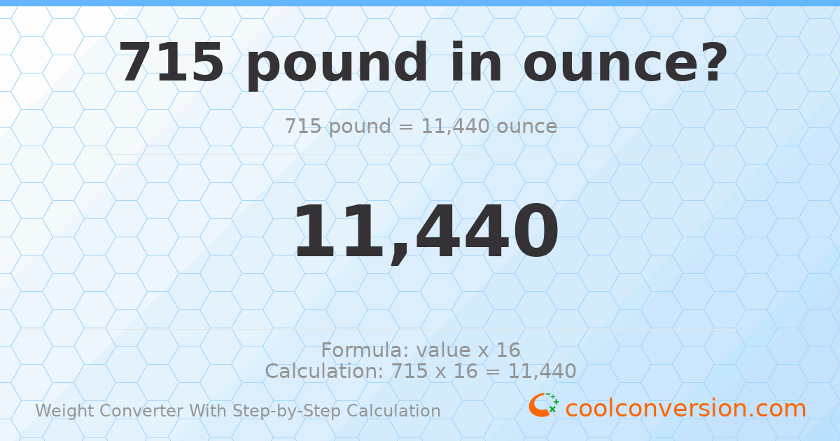715 pounds = 11440 ounces