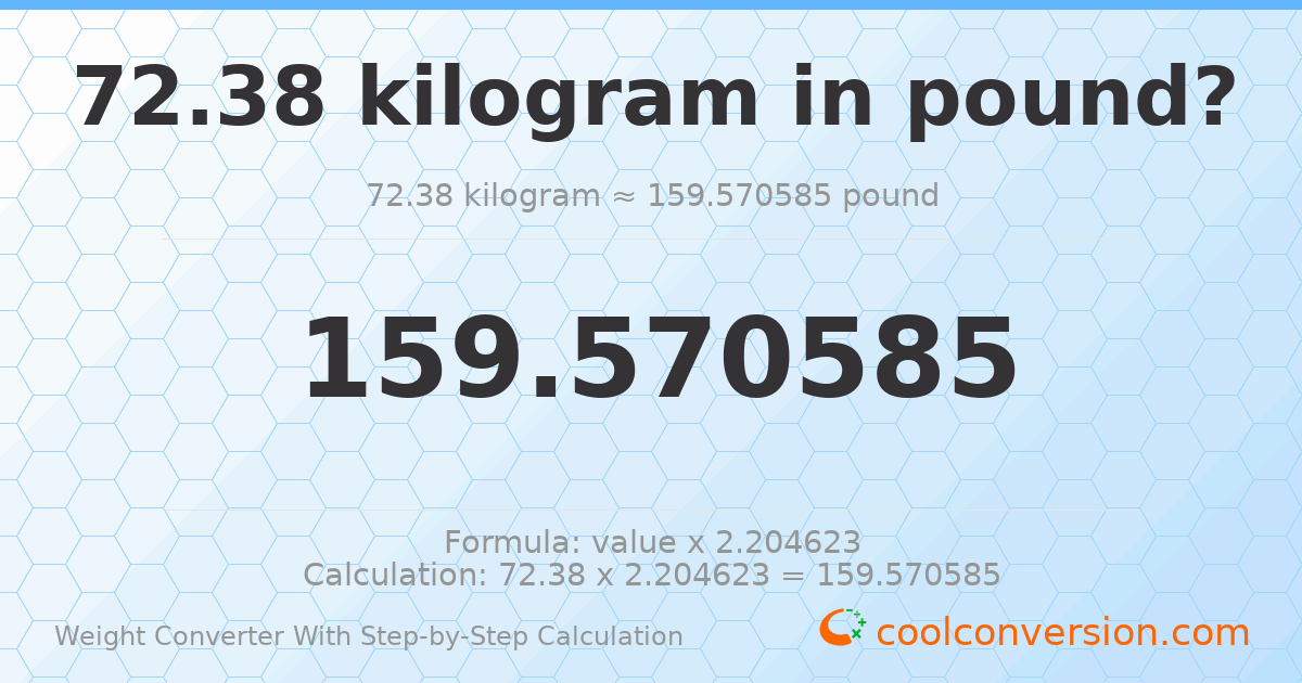 72.38 kilograms = 159.571 pounds