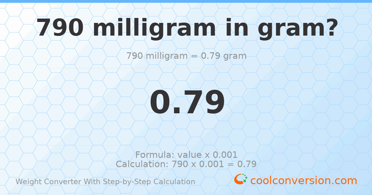790 milligrams = 0.79 grams