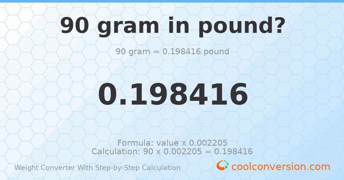 90 grams = 0.198416 pounds