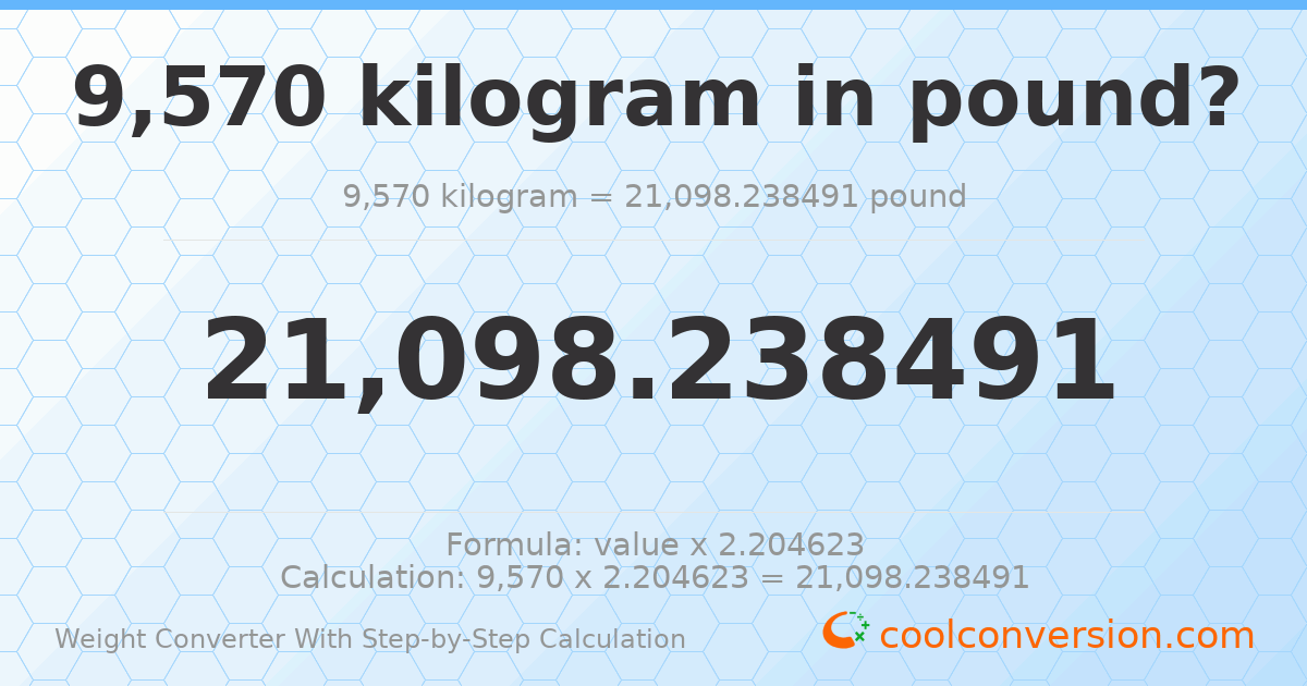 9570 kilograms = 21098.2 pounds